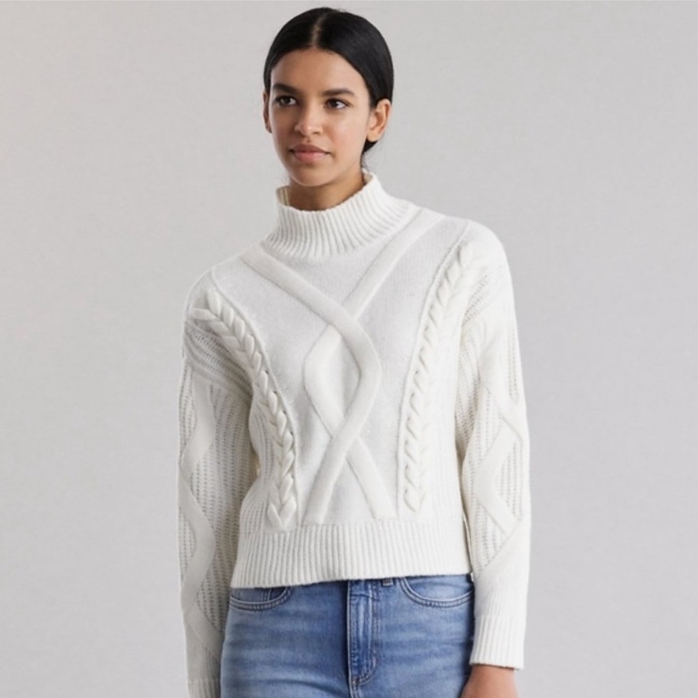 Elizabeth And James Cable Knit Turtleneck Pullover Sweater XXL